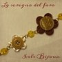 Bracciale fiori di bottoni in beige, giallo e marrone