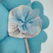 Fiocco nascita in feltro blu tipo fiore