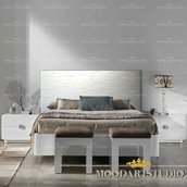 White Modern Art - Testata da letto dipinta a mano