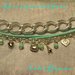 Bracciale fatto a mano con catena color argento e cordino verde Tiffany