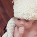 Cappellino neonato / Cappellino orsetto neonato / Berrettino neonato / Cappellino bambino / Schiuma bianca / Abbigliamento Bebé Fatto a mano