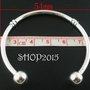 base bracciale rigido Argentato  per perle a foro Largo 19cm 