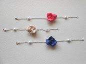 Bracciale con perline e rose in fimo