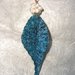 Collana con foglia di rame con patina azzurra  e perle