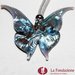 Farfalla Azzurro - Pendente in vetro di Murano