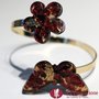 Twist con Farfalla e Fiore - Bracciale in vetro di Murano