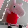 Pupazzo Peppa Pig,fatto a mano all'uncinetto con tecnica amigurumi