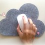  NUVOLA, tappeto per mouse IN FELTRO grigio  realizzato e firmato fattoconilcuore , rendi originale la tua postazione al computer 