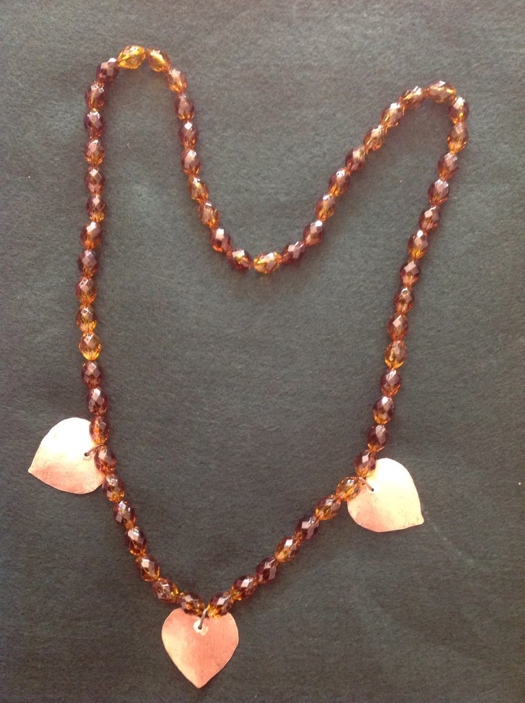 Collana lunga con pietre in resina color mandarino - Gioielli - Col