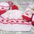 COMPLETO 3 PEZZI (Cappello Scarpette e muffole) BIANCHE E ROSSE - NEONATO/A