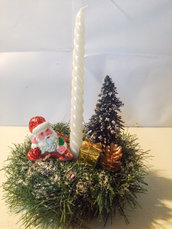 Portacandela Babbo Natale e albero 2