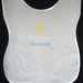 Veste battesimale bavaglino battesimo camicina lino raso ricamato personalizzato nome bimbo bimba