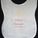Veste battesimale camicina lino raso bavaglino ricamato personalizzato nome data battesimo bimbo bimba