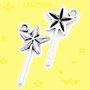 Charm ciondolo Bacchetta magica a Stella 2,5x1,3 cm argento Antico