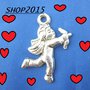 Charm ciondolo  Cupido Argento antico 1,8×2,3 cm