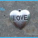 5 charms cuore LOVE 20x20mm
