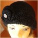 Cappello donna nero con falda e bottone swarovski