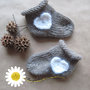 Calzine neonato in pura lana ecologica, lambswool e angora fatte a mano
