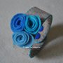 Bracciale rose blu in feltro