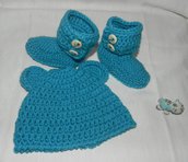 Stivaletti e cappellino bebè unisex misto lana stile Ugg 