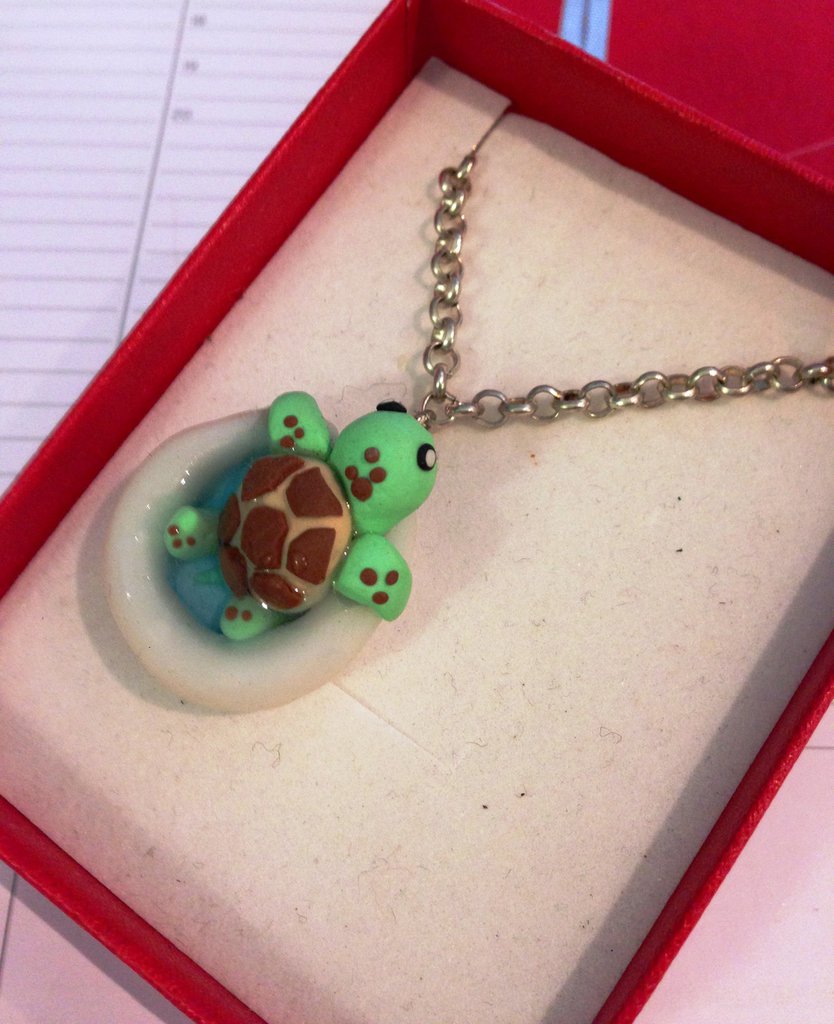 Collana Tartaruga Argento 925 Ciondolo Animale Turchese Regalo Donna Uomo