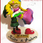 MIniatura  "Elfetti Innamorati" Miniatura personalizzata Cake topper Matrimonio folletti  fimo cernit kawaii fantasy stile manga folletto sposi 