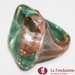 Cubo Calcedonio Cristal Verde - Anello in vetro di Murano