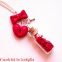 COLLANA CIONDOLI CHARMS FIMO BOTTIGLIA BOCCETTA DI VETRO CUORI SAN VALENTINO 