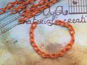 Base bracciale catena di seta arancio