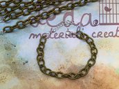Base bracciale catena di seta verde oliva