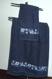 coppia di asciugamani blu 