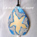Ciondolo legno stella marina dipinto a mano forma a goccia