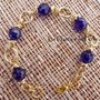 Bracciale color oro con mezzo cristallo Blu Cobalto