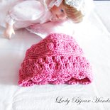 Cappello Per Neonato Lavorato A Mano: Rosa Irlandese, Completo Da - Foto 5