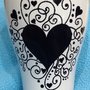 Tazza in ceramica con decorazione in vinile: Love