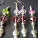 Orecchini Pendenti ciondolo con perle spaziatrici copriperle in argento tibetano e perle sfaccettate 10mm etnici