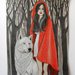 Red Riding Hood-Original Fine Art Drawing-disegno originale, ispirazione fiabesca