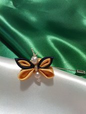 Spilla farfalla Kanzashi in raso, collezione 2015