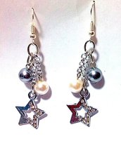 orecchini pendenti  stelle e perle