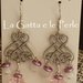 Orecchini chandelier con Mezzo Cristallo Rosa e Perle Occhi di Gatto