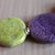 collana in ceramica raku verde acido/viola