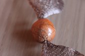 collana 2 perle in ceramica raku arancione