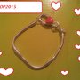 bracciale snake  19 cm per perle a foro largo con moschettone grande smaltato ROSSO