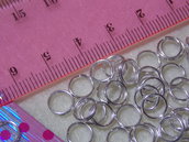 40 di anellini doppio giro mm.7×0,7 color argento lucido