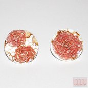 Orecchini Acido Poliattico (PLA) con Pizzo e Perline Rosa 