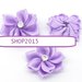 applicazione, decorazione fiore in raso  viola con  strass