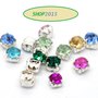 10 distanziatori perle strass colori mix 5X5 mm