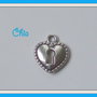 10 charms cuore lucchetto / serratura 16x14mm