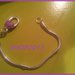 bracciale snake  19 cm per perle a foro largo con moschettone grande smaltato VIOLA