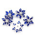 Cabochon Decorazione a fiore con Strass blu 2,3 cm
